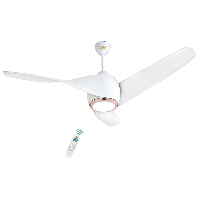 KUHL Twist L3 1320 mm 65% Power Saving BLDC Ceiling Fan | BEE 5 Star Rated & ISI Marked | High Air Flow|5Year Warranty on Motor By Brand | Free Installation | IoT – Operate via Mobile & Alexa | White