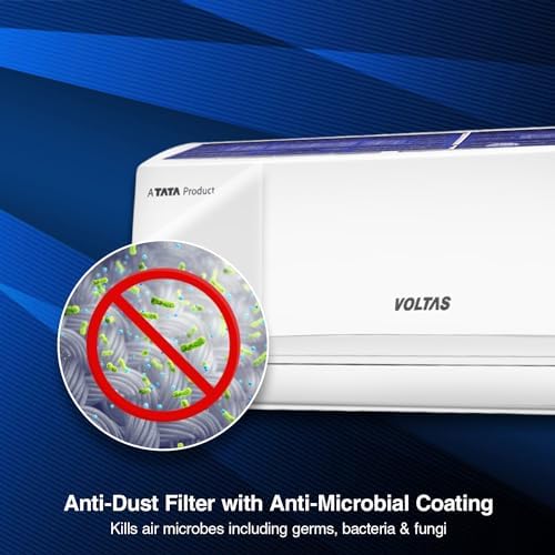 Voltas 1.5 ton 3 Star, Inverter Split AC (Copper, 4-in-1 Adjustable Mode, Anti-dust Filter, 183V Vectra CAW, White)