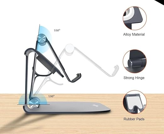 Adjustable Height & View Angle,Phone Stand Holder for Smartphones,Tablets,Kindles & for iPad.