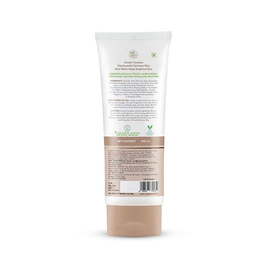 Mamaearth Rice Face Wash With Rice Water & Niacinamide for Glass Skin | For Hydrated & Even Skin Tone | Glowing & Brightened Skin | Korean Skin Care Product | For All Skin Types | For Men & Women | 100 ml