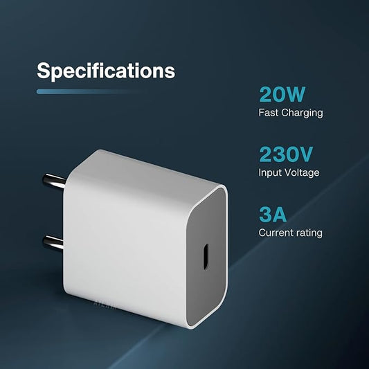 20W Original (MFi-Certified with 2 Years Extended Warranty) Fast Charger&Cable Compatible with iPhone 14/14Plus/14Pro/14Promax 13/13Pro/13Promax 12/12Pro/12/11/X/Xr Series by HOMEMO