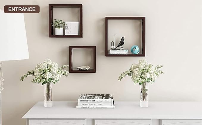 Home Sparkle MDF Wooden Wall Shelves (Brown)