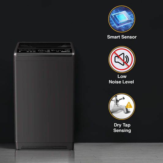 LG 8 Kg 5 Star Smart Inverter Technology Fully Automatic Top Load Washing Machine (2025 Model, T80VBMB4Z, Turbodrum, Auto Prewash, Stainless Steel drum, LED Display, Smart Diagnosis, Middle Black)