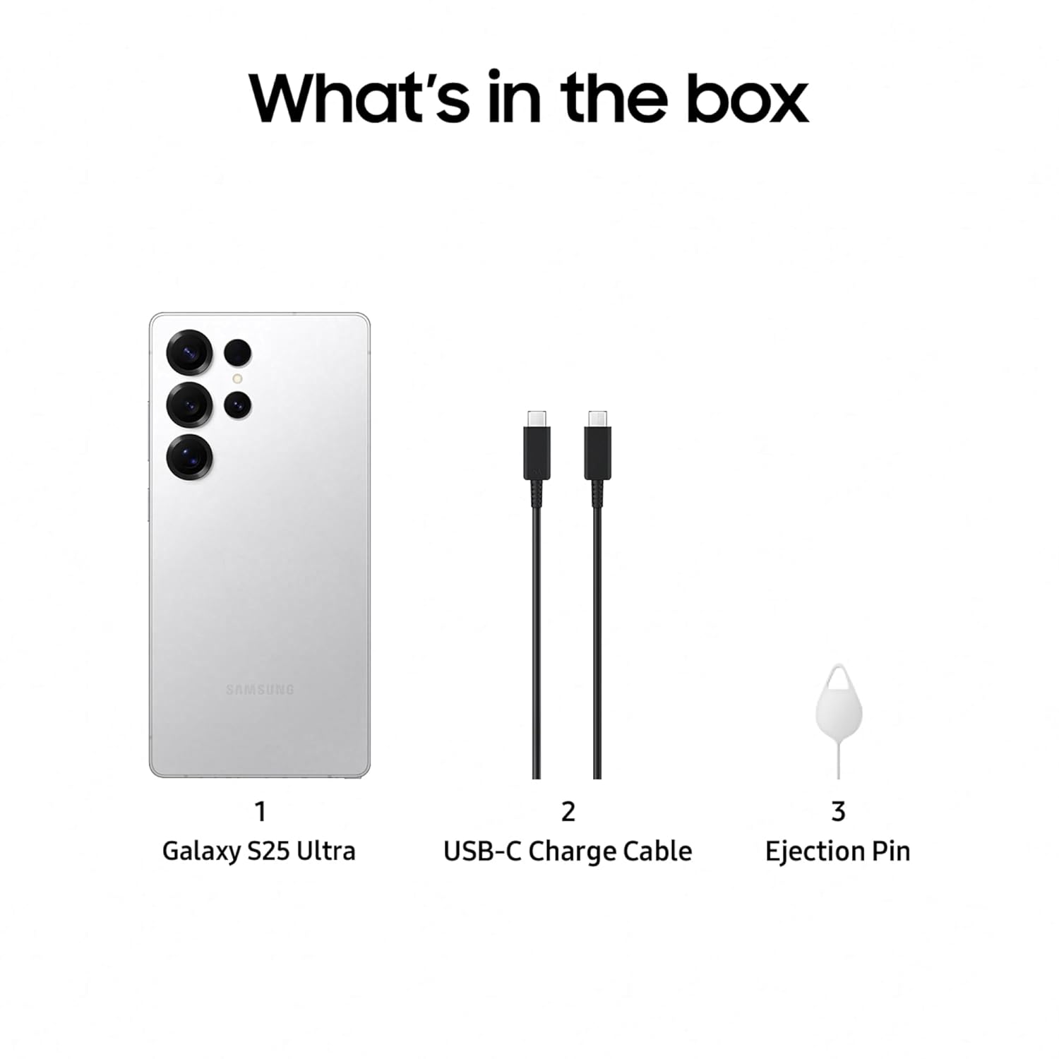 Samsung Galaxy S25 Ultra 5G AI Smartphone (Titanium Whitesilver, 12GB RAM, 256GB Storage), 200MP Camera, S Pen Included, Long Battery Life