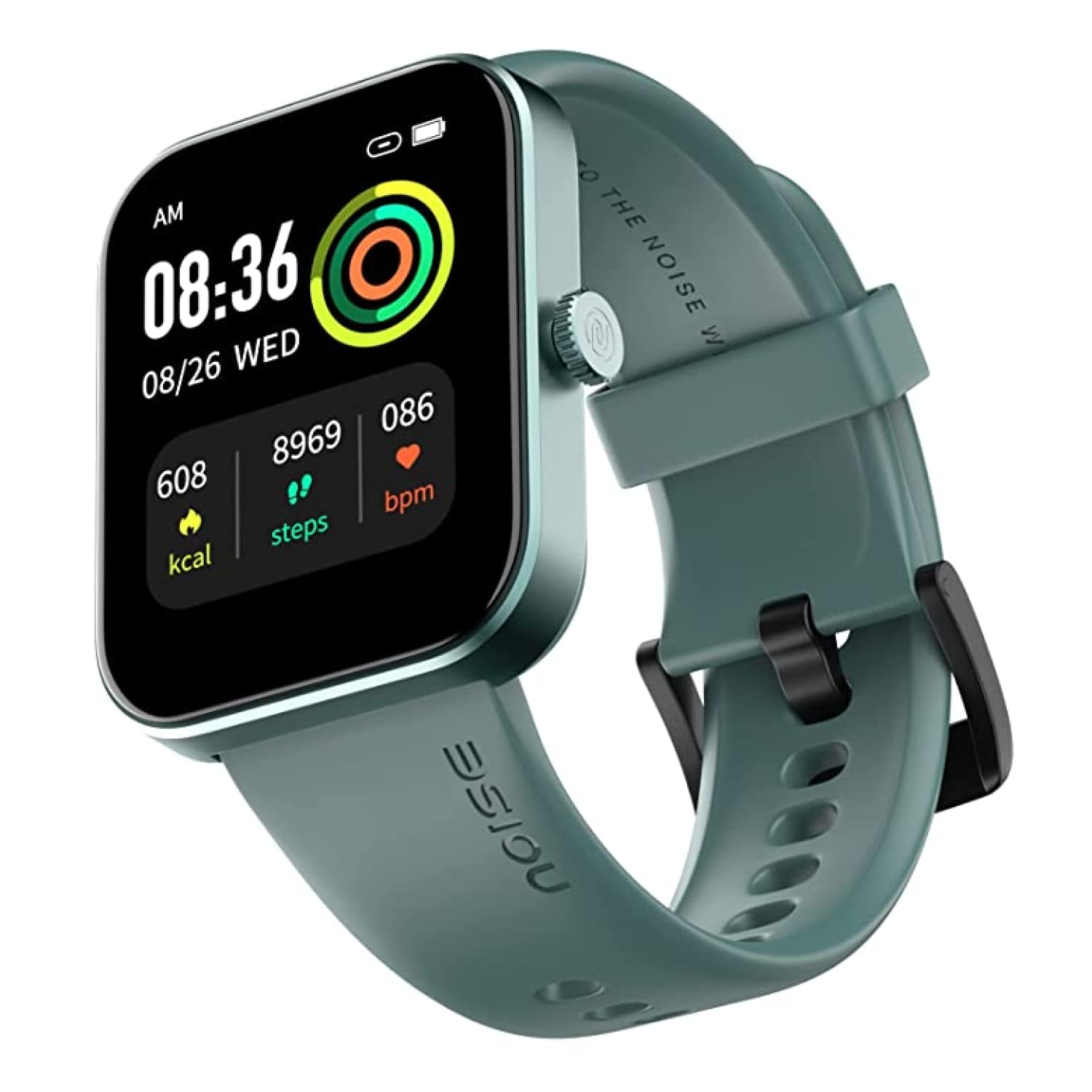 Noise New Macro Smart Watch with 2.0” HD Display,Metallic Finish BT Calling, Functional Crown, 7 Days Battery Life, Sleep Tracking, 200+ Watch Faces (Elite Black)