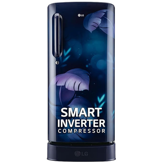 LG 185 L 5 Star Direct Cool Smart Inverter Compressor Single Door Refrigerator (GL-D201ABIU, Blue ILAN, Moist N Fresh, Auto Smart Connect with Base Stand Drawer)