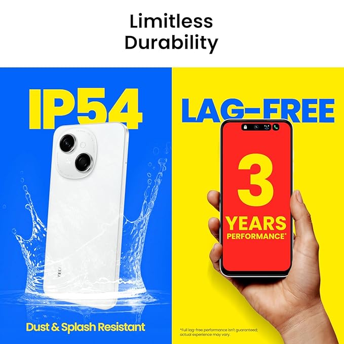 Tecno POP 9 (Glittery White, 3GB+64GB) |India's 1st Mediatek G50 | IP54 Rated | IR Remote | Dual Speaker with DTS | 36 Month Lag Free Fluency | 15W Fast Charging Support | 5000 mAh Battery