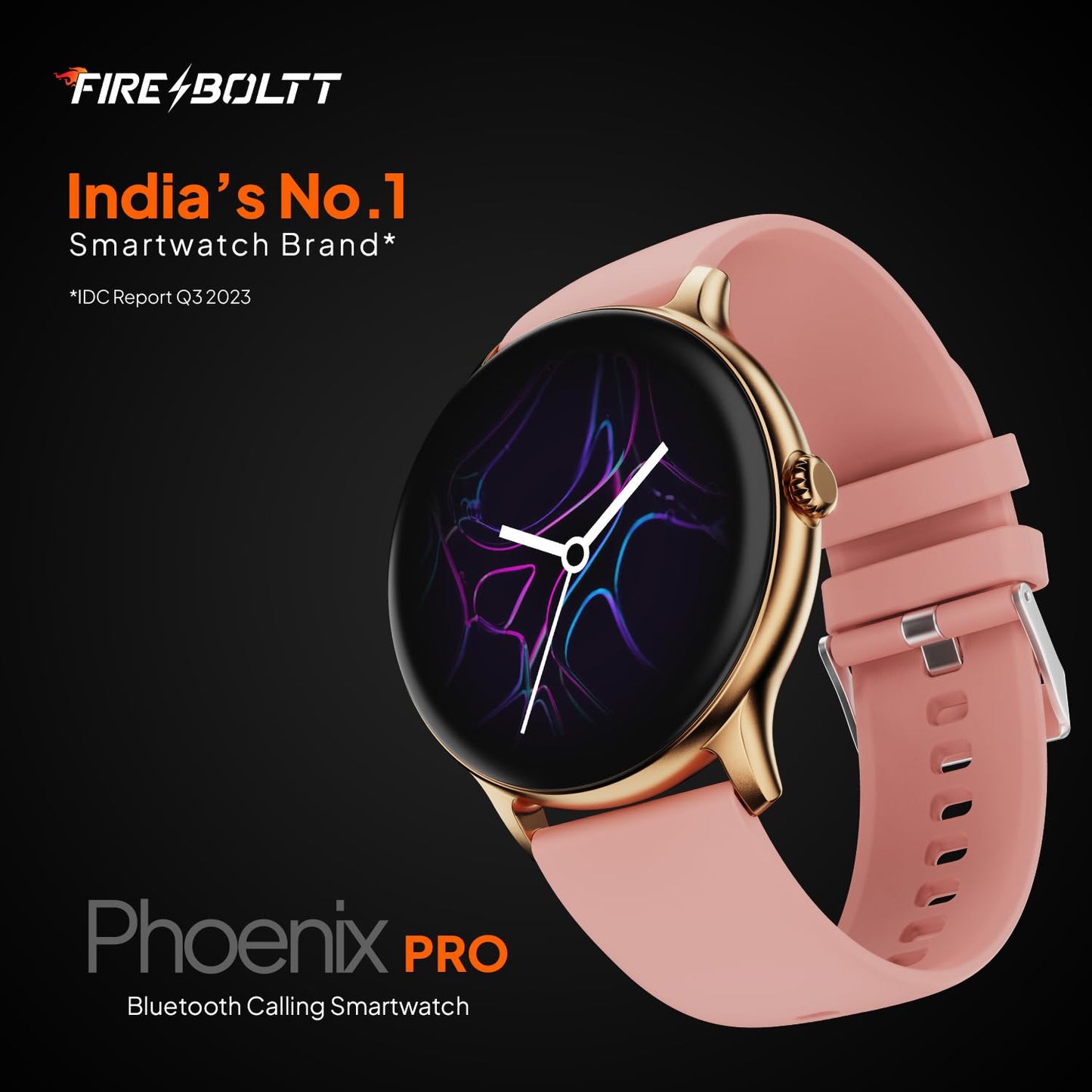 Fire-Boltt Phoenix Pro Smart Watch 1.39 inch Bluetooth Calling, AI Voice Assistant, Metal Body with 120+ Sports Modes, SpO2, Heart Rate Monitoring (Pink)