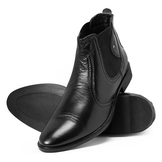 Red Chief Genuine Leather Hight-Top Flat Boots | Chelsea Boots for Men