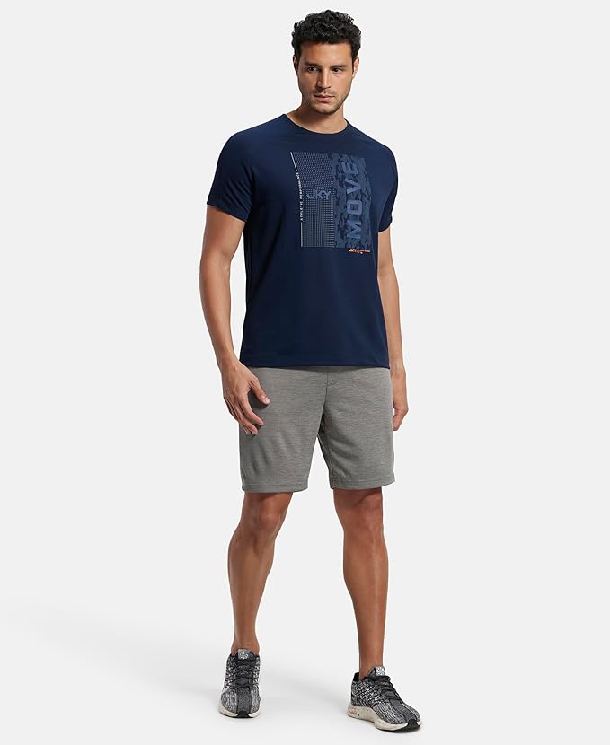 Jockey MV02 Men's Super Combed Cotton Blend Graphic Printed Round Neck Half Sleeve T-Shirt with Stay Fresh Treatment