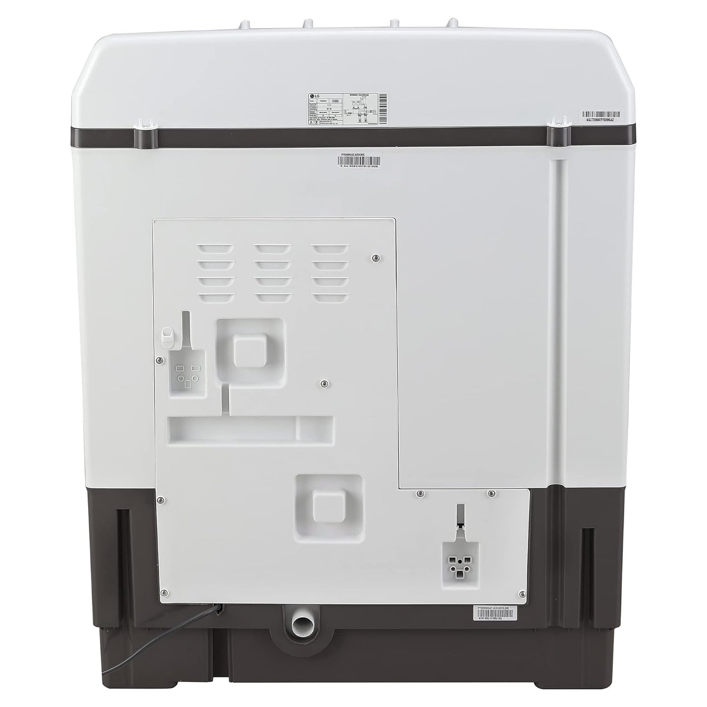 LG 7 Kg 5 Star Wind Jet Dry Semi-Automatic Top Loading Washing Machine (P7020NGAZ, Dark Gray, Rat Away Feature)