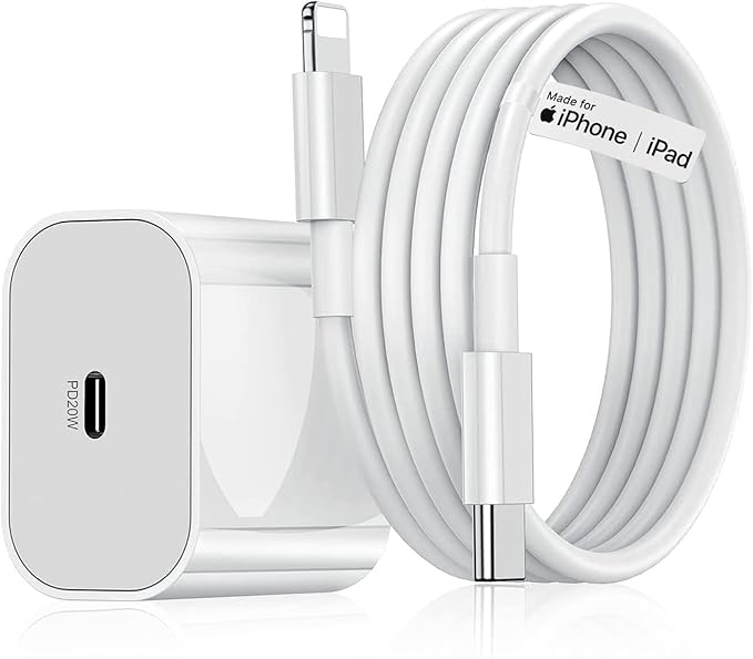 20W Original (MFi-Certified with 2 Years Extended Warranty) Fast Charger&Cable Compatible with iPhone 14/14Plus/14Pro/14Promax 13/13Pro/13Promax 12/12Pro/12/11/X/Xr Series by HOMEMO