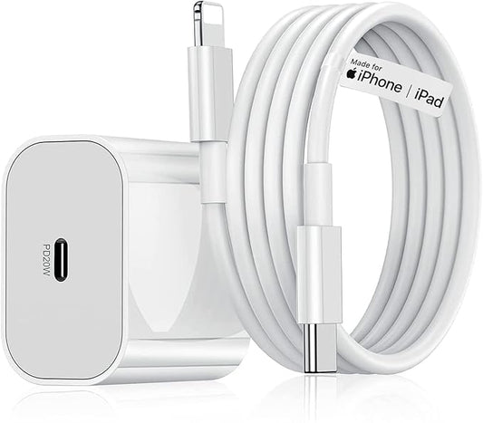 20W Original (MFi-Certified with 2 Years Extended Warranty) Fast Charger&Cable Compatible with iPhone 14/14Plus/14Pro/14Promax 13/13Pro/13Promax 12/12Pro/12/11/X/Xr Series by HOMEMO
