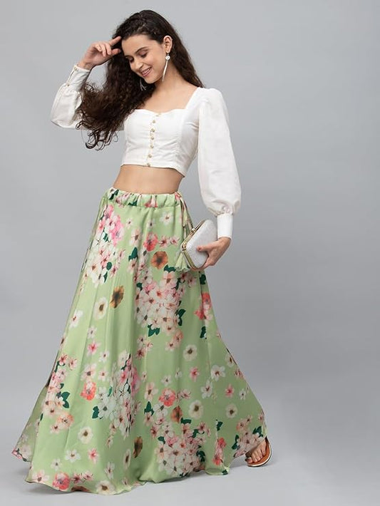 Women's Silk Blend Button Down Crop Top for Festive Wedding Party