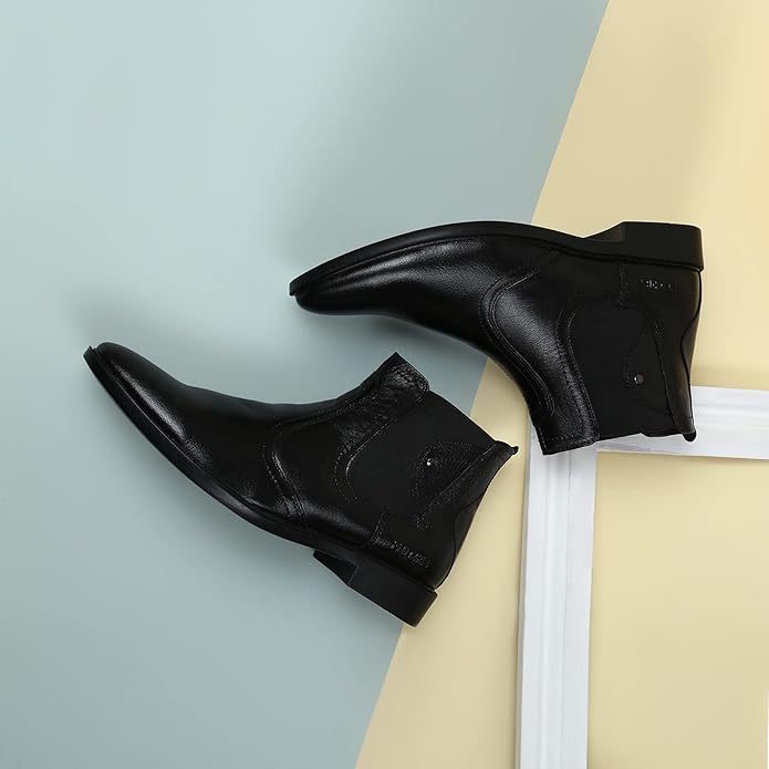 Red Chief Genuine Leather Hight-Top Flat Boots | Chelsea Boots for Men