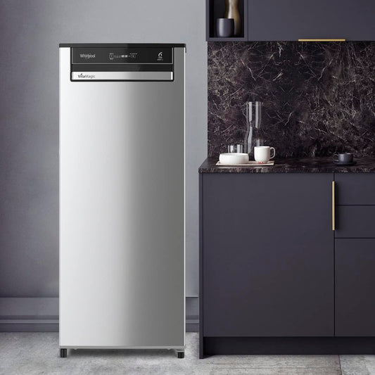 Whirlpool 192 L 3 Star Vitamagic PRO Frost Free Direct-Cool Single Door Refrigerator (215 VMPRO PRM 3S RADIANT STEEL-Z Fridge, Silver, Auto Defrost Technology)