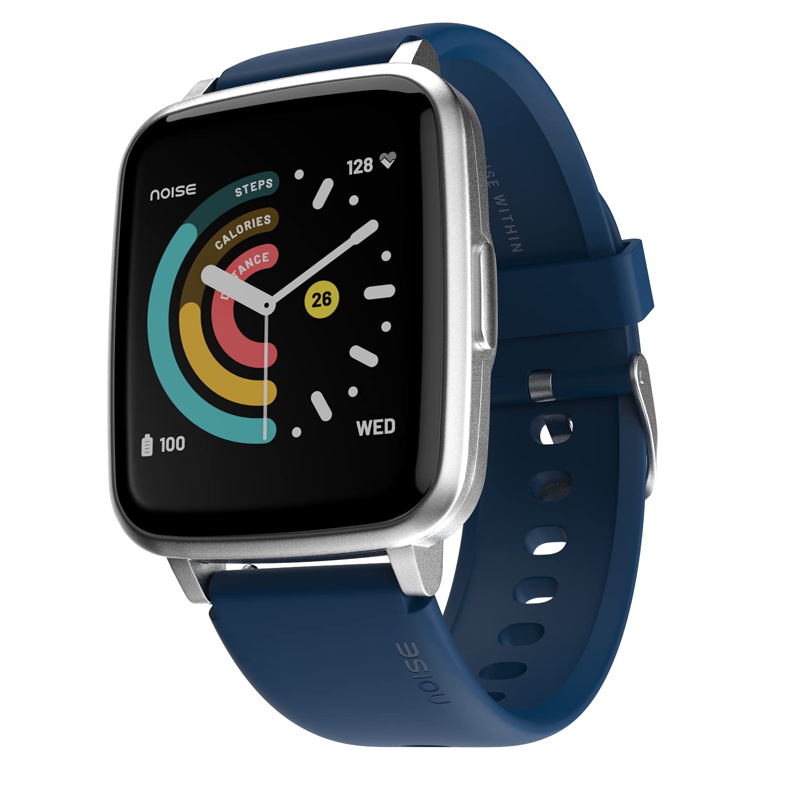 Noise New Macro Smart Watch with 2.0” HD Display,Metallic Finish BT Calling, Functional Crown, 7 Days Battery Life, Sleep Tracking, 200+ Watch Faces (Elite Black)