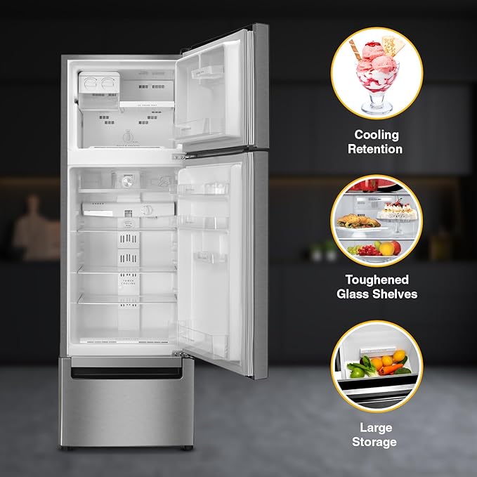 Whirlpool 300 L Frost-Free Triple-Door Refrigerator (FP 343D PROTTON ROY, Steel Onyx, Double Door Refrigerator Space)