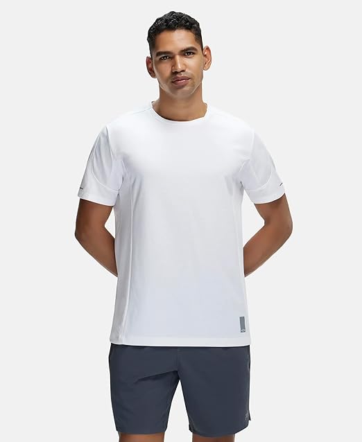 Jockey MV01 Men's Super Combed Cotton Blend Solid Round Neck Half Sleeve T-Shirt with Stay Fresh Treatment