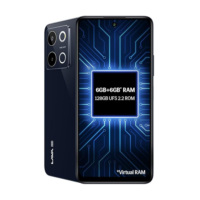 Lava Blaze 3 5G (Glass Blue, 6GB+128GB) | Segment's Fastest 5G Smartphone | Dimensity 6300 Processor | 90Hz Display | 50MP+2MP AI Camera with Vibe Light | 5000 mAh | Special Discount on All Banks