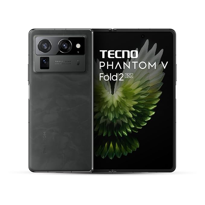 Tecno Phantom V Fold 2 (Karst Green, 12GB+512GB) | Strongest Fold Ever | Largest Battery in Fold Segment-5750mAh | Segment Largest Display | Rear - Triple 50MP Camera with OIS | 70W Fast Charger