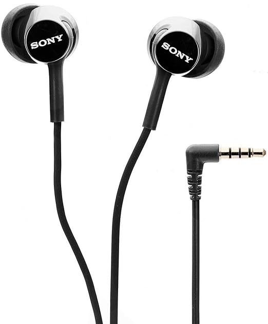 Sony MDR-EX155AP in Ear Wired Headphones with Mic, Hands-Free Call, Tangle Free Cable-Black