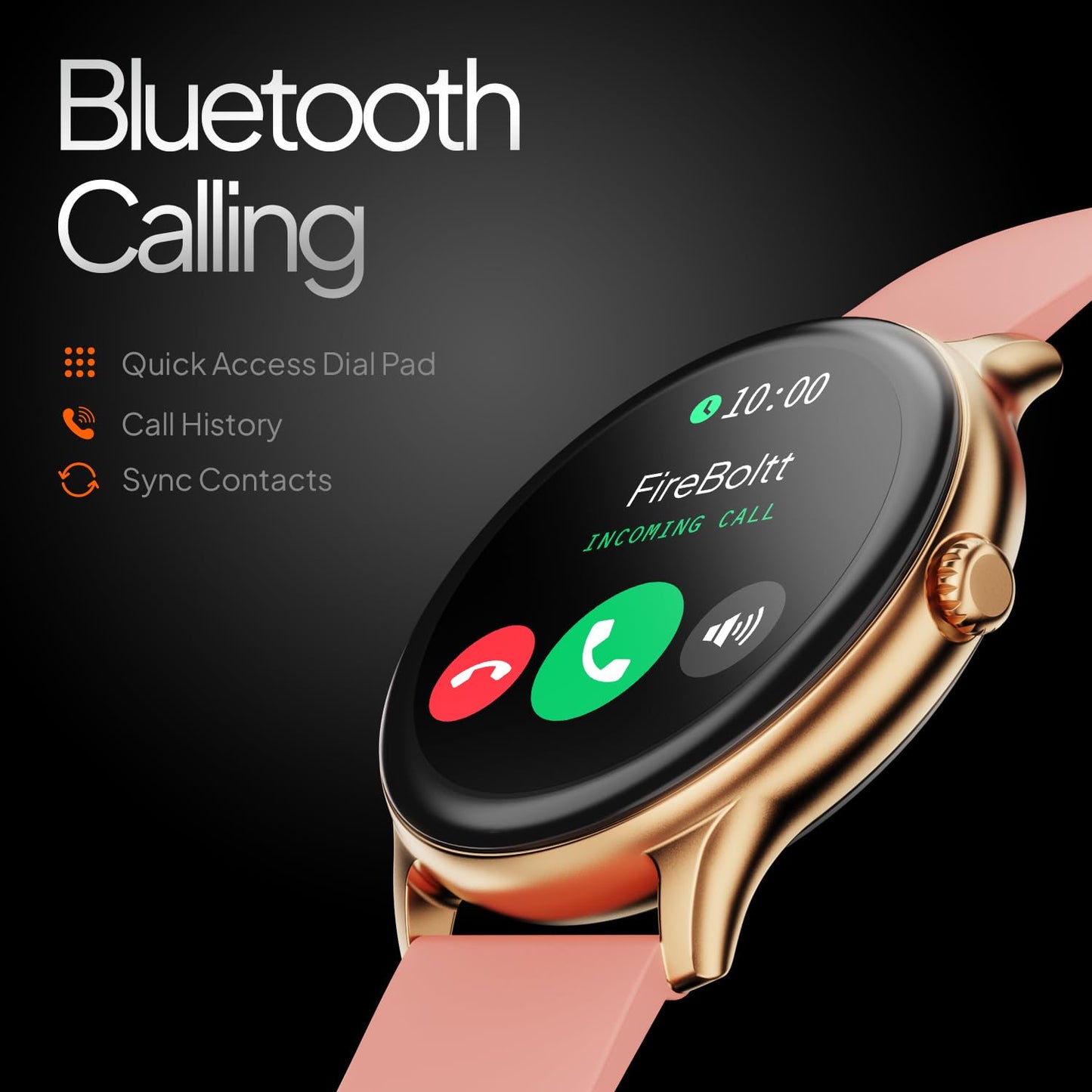 Fire-Boltt Phoenix Pro Smart Watch 1.39 inch Bluetooth Calling, AI Voice Assistant, Metal Body with 120+ Sports Modes, SpO2, Heart Rate Monitoring (Pink)