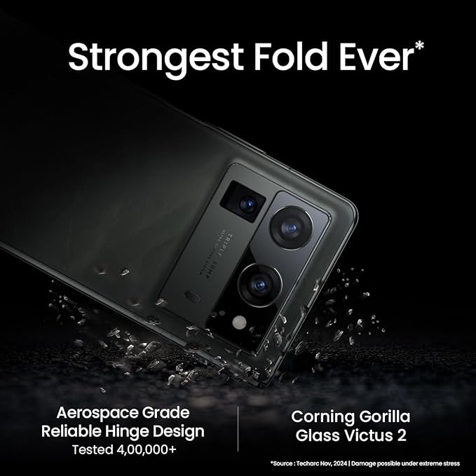 Tecno Phantom V Fold 2 (Karst Green, 12GB+512GB) | Strongest Fold Ever | Largest Battery in Fold Segment-5750mAh | Segment Largest Display | Rear - Triple 50MP Camera with OIS | 70W Fast Charger