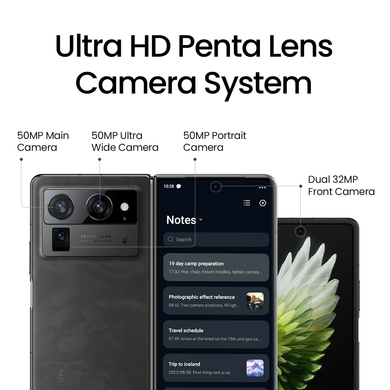 Tecno Phantom V Fold 2 (Karst Green, 12GB+512GB) | Strongest Fold Ever | Largest Battery in Fold Segment-5750mAh | Segment Largest Display | Rear - Triple 50MP Camera with OIS | 70W Fast Charger