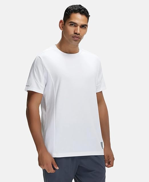 Jockey MV01 Men's Super Combed Cotton Blend Solid Round Neck Half Sleeve T-Shirt with Stay Fresh Treatment