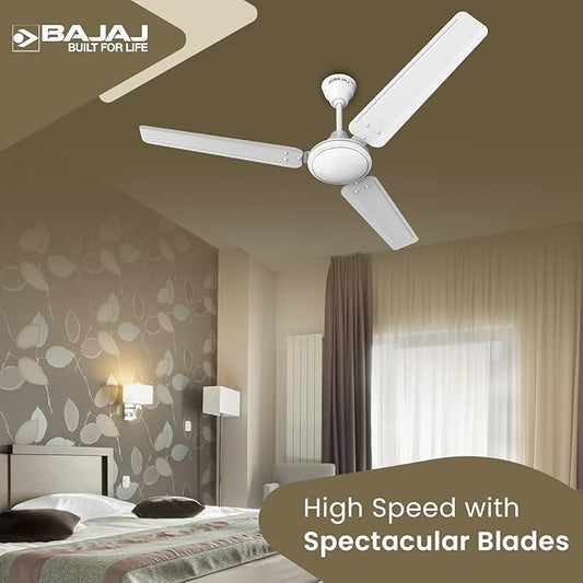 Bajaj Frore 1200 mm (48") stars Rated Ceiling Fans for Home |BEE 1 star Rated Energy Efficient Ceiling Fan |Rust Free Coating for Long Life |High Air Delivery |2-Yr Warranty White