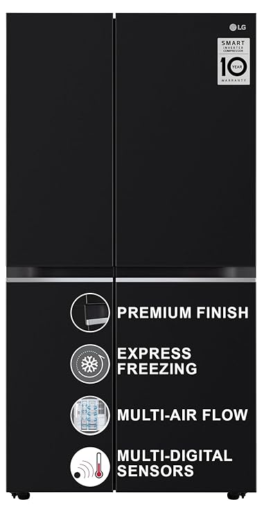 LG 655 L Frost Free Smart Inverter Double Door Side by Side Refrigerator (GL-B257HWBY, Western Black, Express Freezing | Multi Air-Flow)