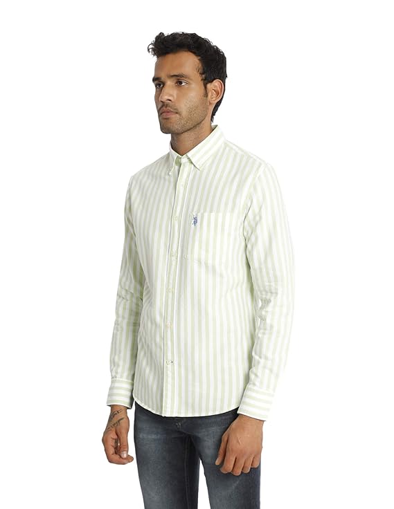 U.S. POLO ASSN. Men's Solid Regular Fit Button Down Shirt