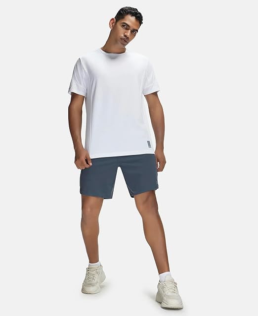 Jockey MV01 Men's Super Combed Cotton Blend Solid Round Neck Half Sleeve T-Shirt with Stay Fresh Treatment