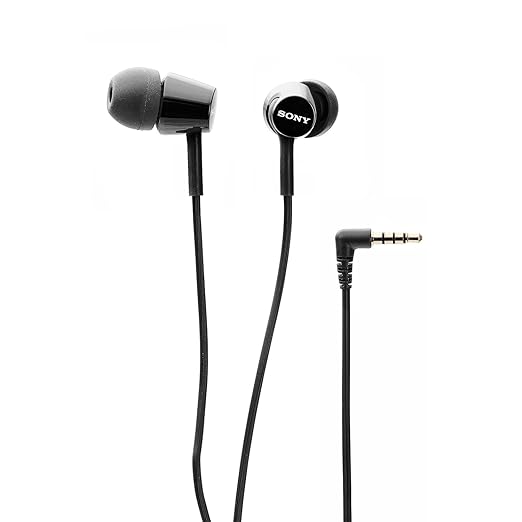 Sony MDR-EX155AP in Ear Wired Headphones with Mic, Hands-Free Call, Tangle Free Cable-Black