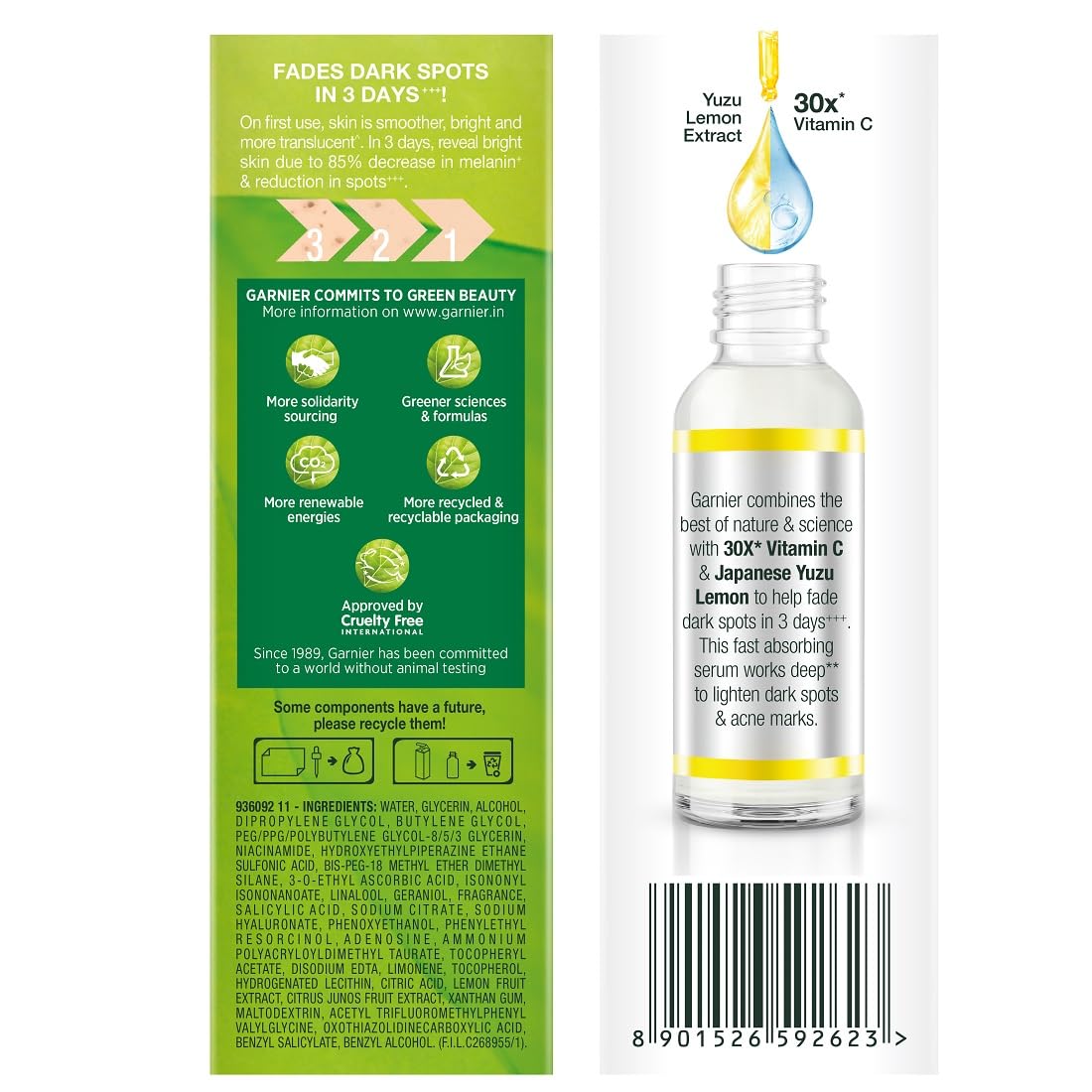 Garnier Skin Naturals, Face Serum, Brightening and Anti-Dark Spots, Bright Complete Vitamin C Booster, 50 ml