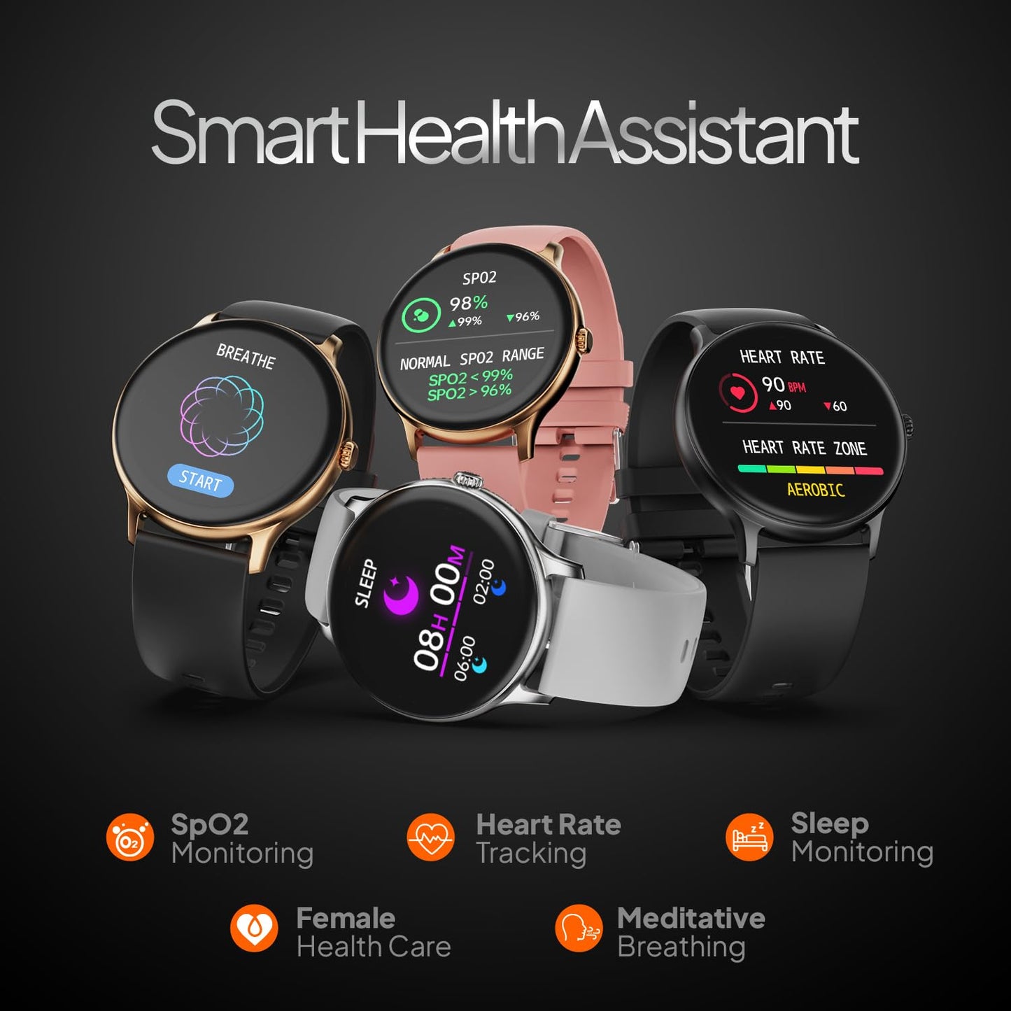 Fire-Boltt Phoenix Pro Smart Watch 1.39 inch Bluetooth Calling, AI Voice Assistant, Metal Body with 120+ Sports Modes, SpO2, Heart Rate Monitoring (Pink)