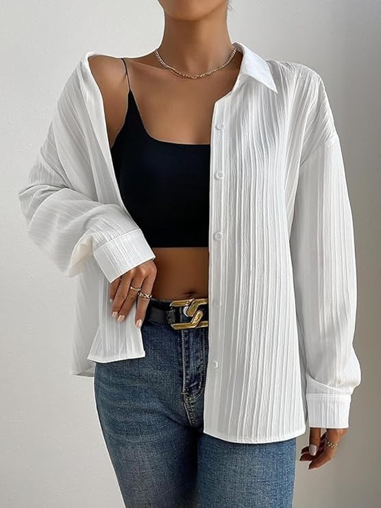 GRECIILOOKS Shirt for Women | Women Shirt | Long Shirt for Women | Shirt Tops for Women | Oversized Shirt for Women