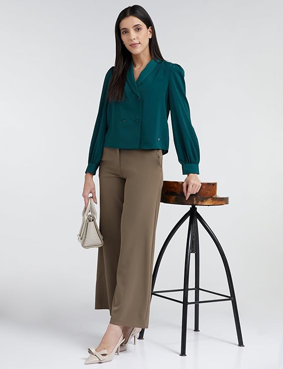 Allen Solly Women's Solid Regular Fit Blouse