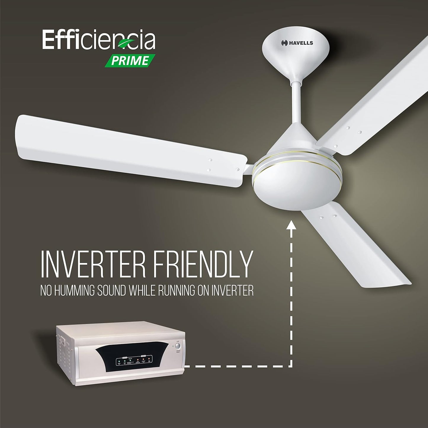 Havells 1200mm Efficiencia Prime BLDC Motor Ceiling Fan | 5 Star with Remote, 100% Copper | Upto 53% Energy Saving, High Air Delivery, 2 Year Warranty, Inverter Friendly, Timer | (Pack of 1, White)