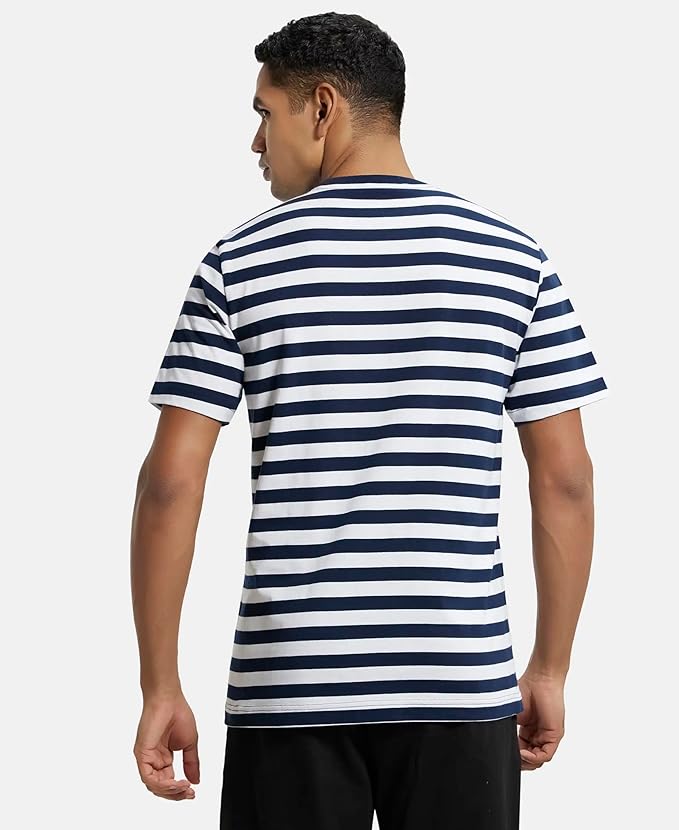 Jockey 2715 Men's Super Combed Cotton Rich Striped Round Neck Half Sleeve T-Shirt