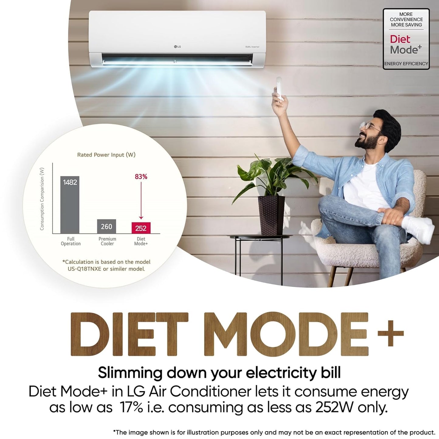 LG 1 Ton 4 Star DUAL Inverter Split AC (Copper, AI Convertible 6-in-1 with VIRAAT Mode, Faster Cooling & Energy Saving, 4 Way Swing, HD Filter with AntiVirus Protection, US-Q13JNYE, White)