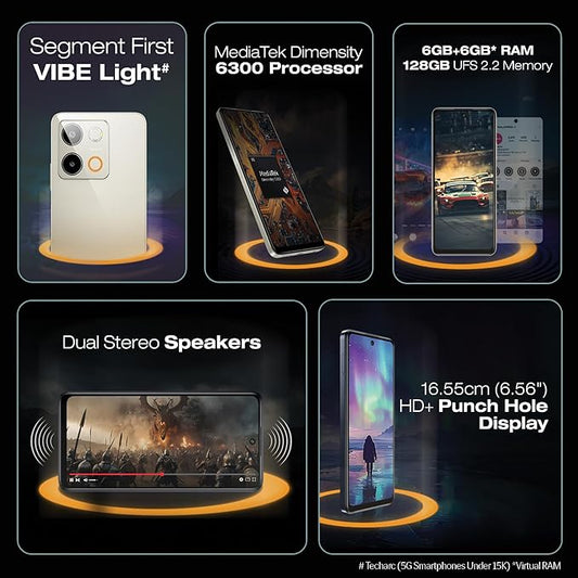 Lava Blaze 3 5G (Glass Blue, 6GB+128GB) | Segment's Fastest 5G Smartphone | Dimensity 6300 Processor | 90Hz Display | 50MP+2MP AI Camera with Vibe Light | 5000 mAh | Special Discount on All Banks