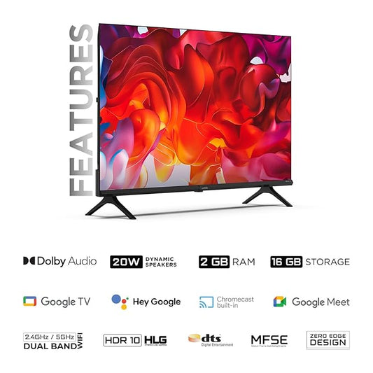 Wobble 127 cm (50 inches) UD Series 4K Ultra HD Smart LED Google TV WB50GTAW9602UDFL (Black)
