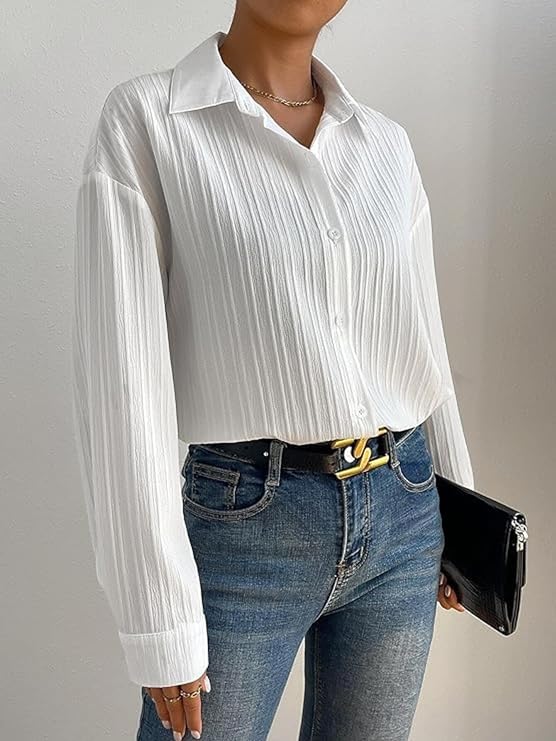 GRECIILOOKS Shirt for Women | Women Shirt | Long Shirt for Women | Shirt Tops for Women | Oversized Shirt for Women