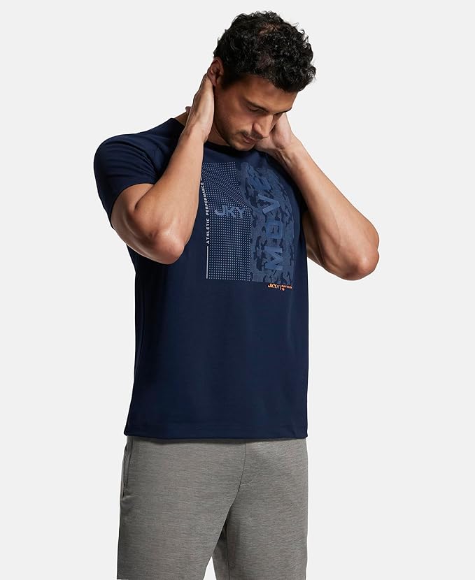 Jockey MV02 Men's Super Combed Cotton Blend Graphic Printed Round Neck Half Sleeve T-Shirt with Stay Fresh Treatment