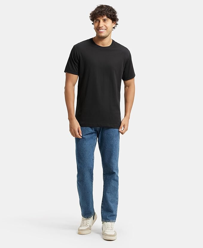 Jockey 2714 Men's Super Combed Cotton Rich Solid Round Neck Half Sleeve T-Shirt