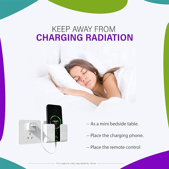 Tensea Mobile Phone Charging Stand, Multi-Functional Storage Holder, Bedside Fixed Rack, Bedroom, Office Accessories, Acrylonitrile Butadiene Styrene, White 01, Portable Electronic Devices
