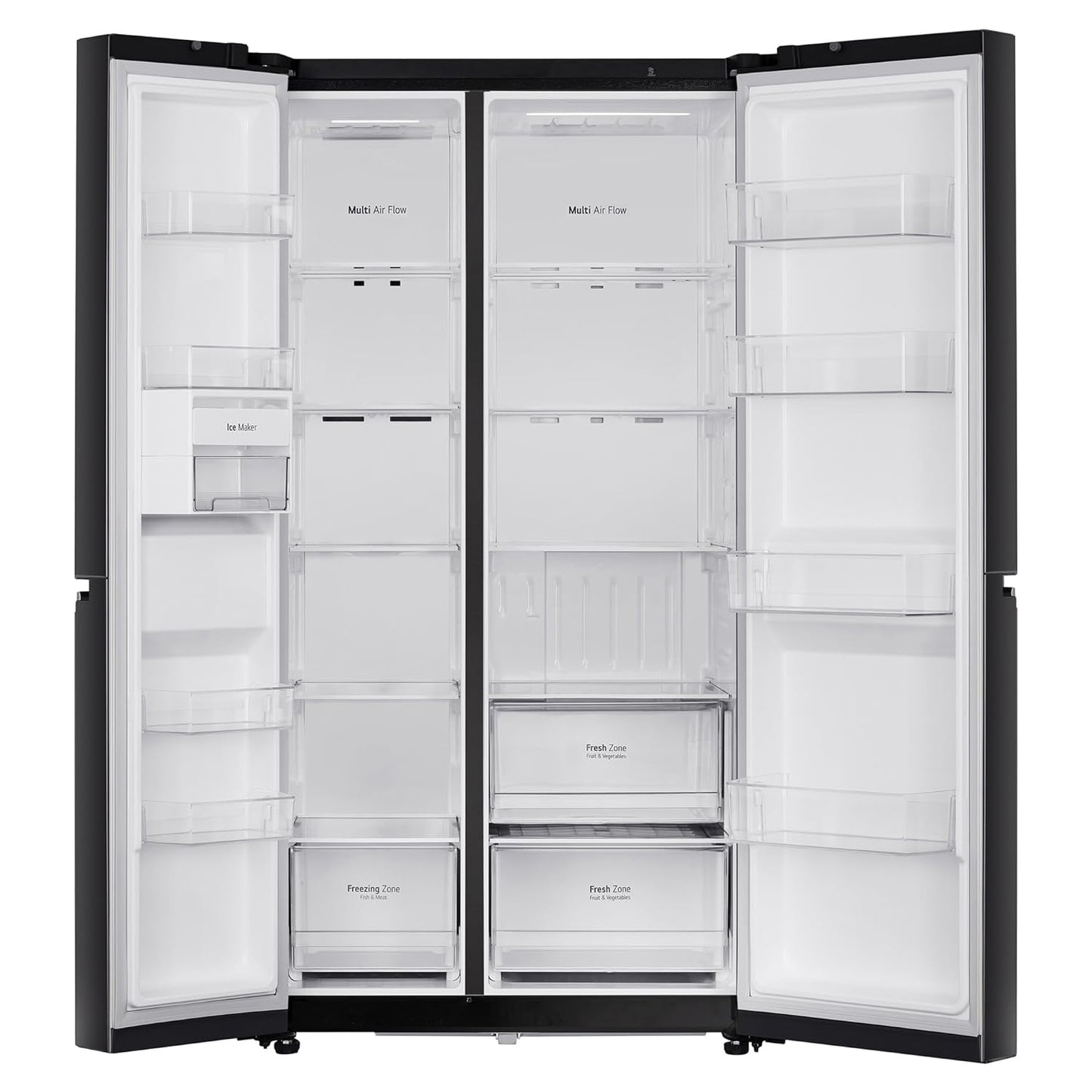 LG 655 L Frost Free Smart Inverter Double Door Side by Side Refrigerator (GL-B257HWBY, Western Black, Express Freezing | Multi Air-Flow)