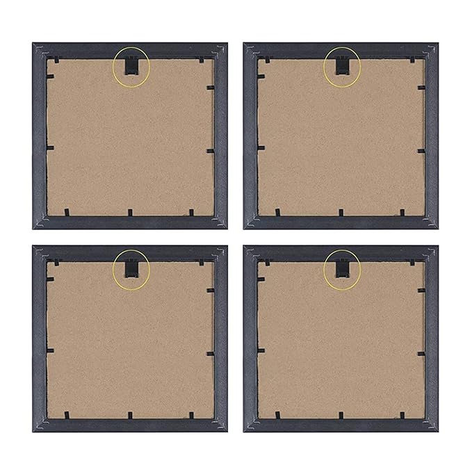 Painting Mantra - Multicolor Jardine Birds Set of 4 Brown Framed Painting,UV Textured Art Prints (10 x 10 inch)